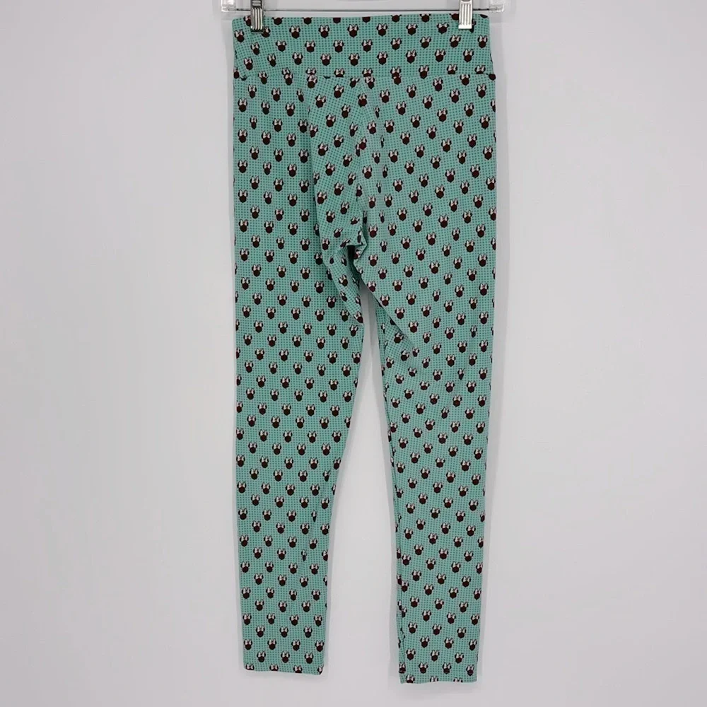 Disney X Lularoe Minnie Mouse Leggings in Teal Green & Fuchsia